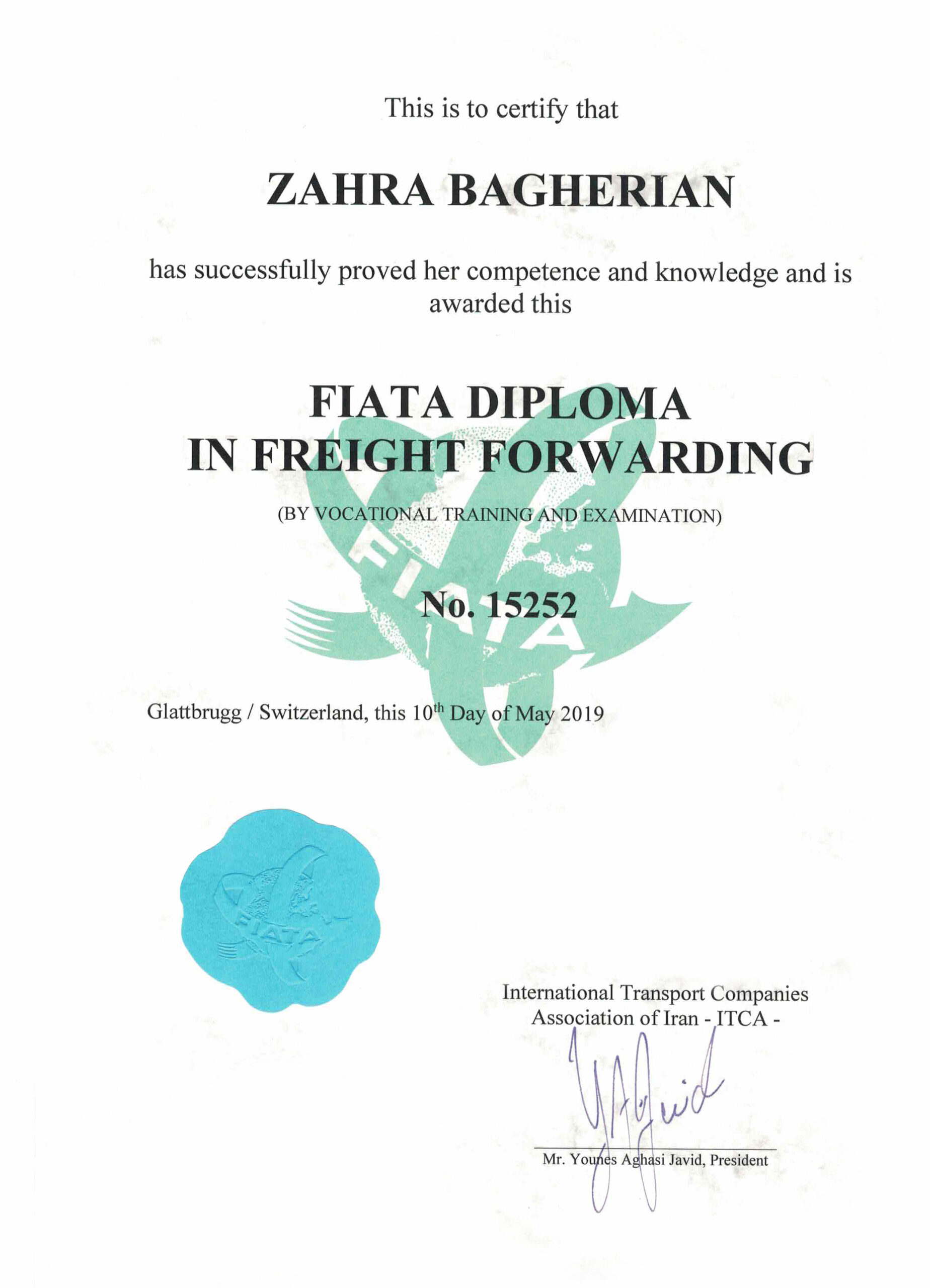 Rasta Nik Asia Fiata license Rasta Nik Asia FIATA license. Certified international freight forwarding and logistics company in Iran.