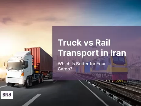 this picture shows truck vs rail transport in Iran