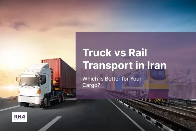 this picture shows truck vs rail transport in Iran