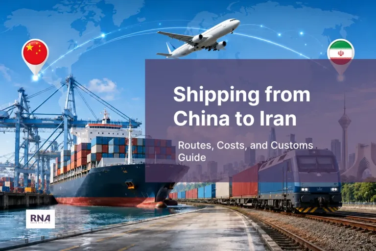 A picture showing different shipping methods of shipping from China to Iran