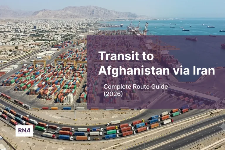 Truck convoy crossing the Iran-Afghanistan border for transit Transit to Afghanistan via Iran
